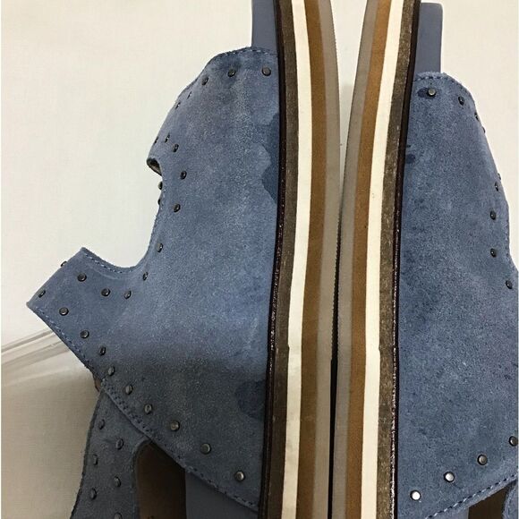 Anthropologie Pilcro Blue Suede Slingback Sandals Size 41 - Picture 9 of 9